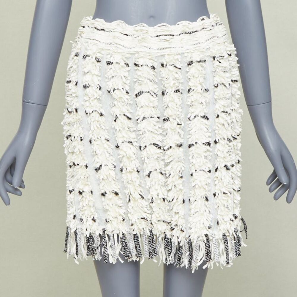 Chanel logo print tweed A-line skirt